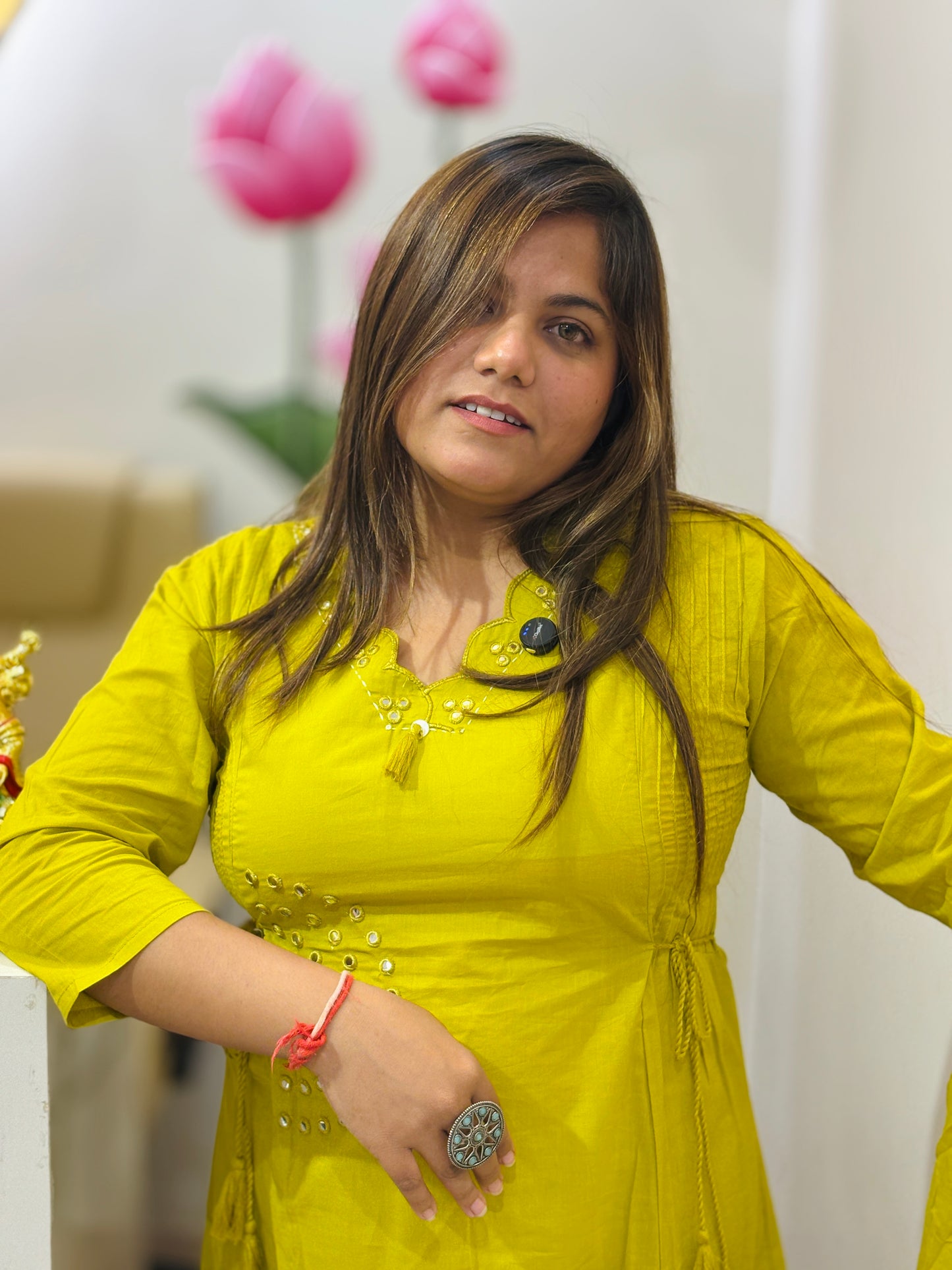 Haldi Glow Cotton Dress #2814