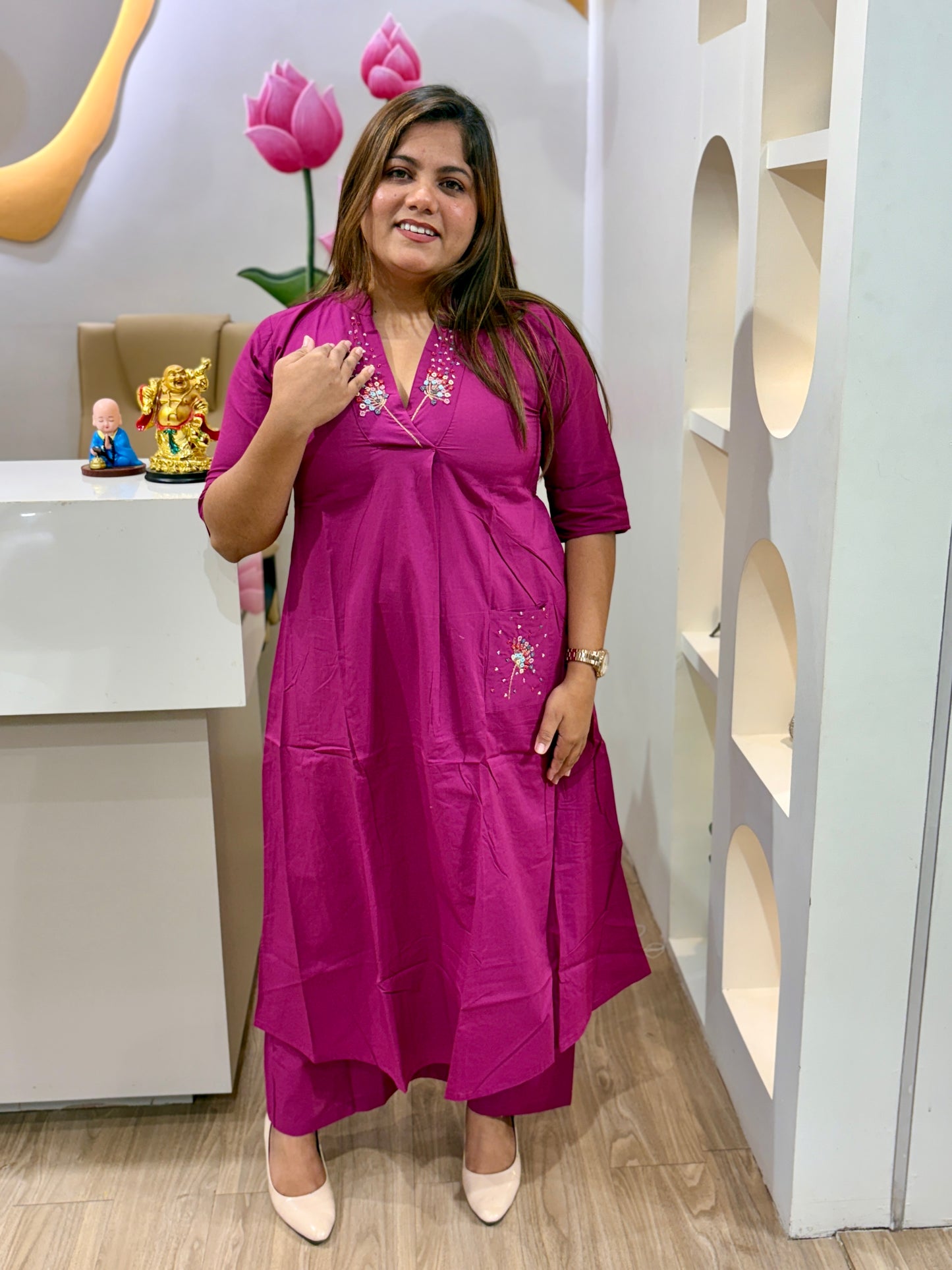 Berry Bloom Kurta Set #2821