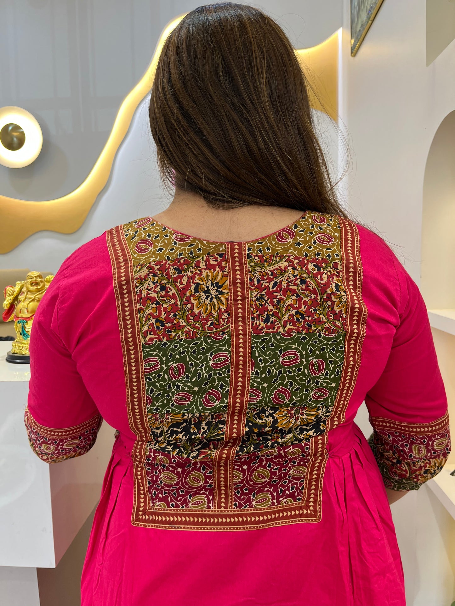 Pinky kalamkari patch kurta set #2676