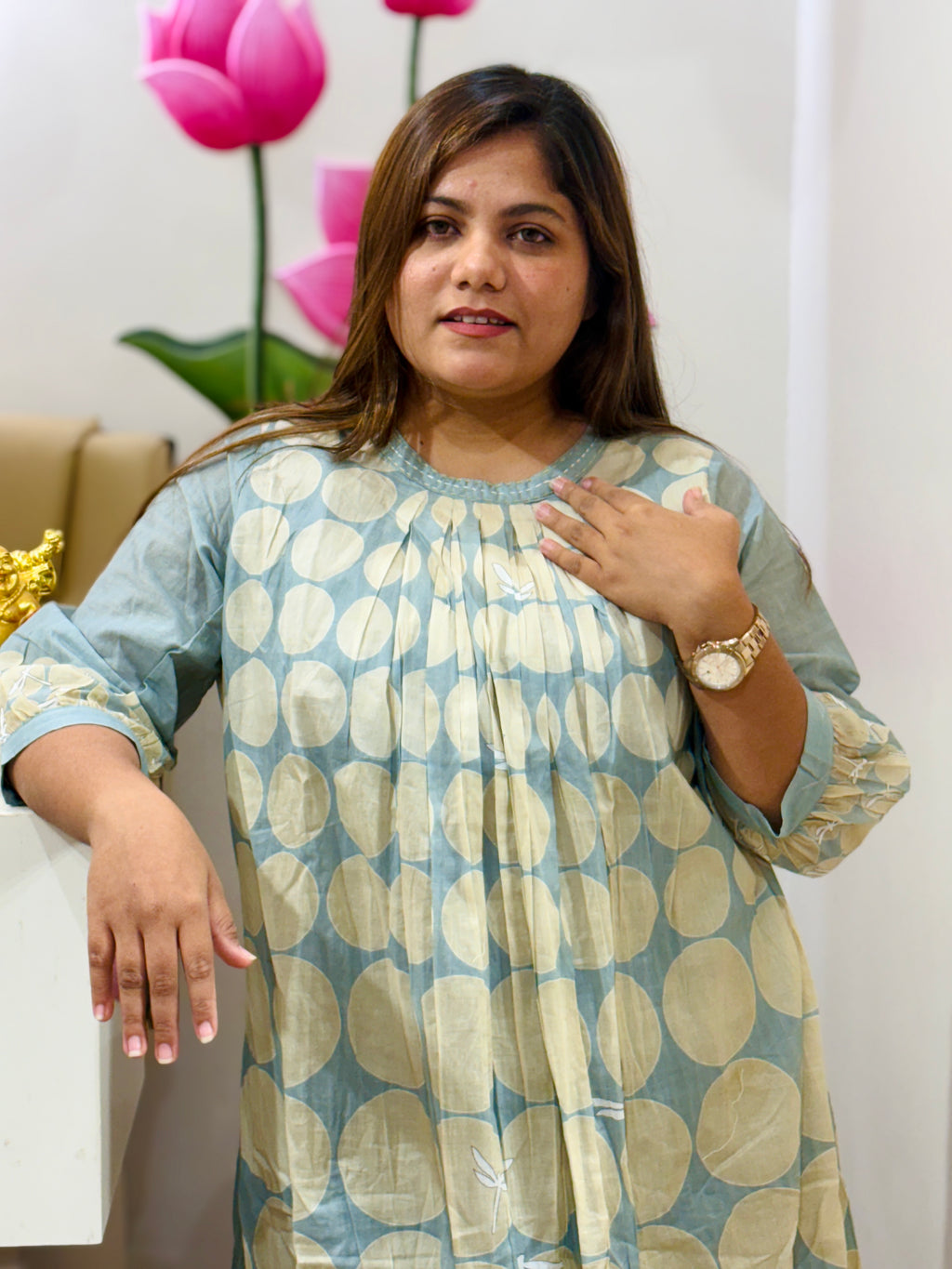 Mint Dots Breeze Kurta Set