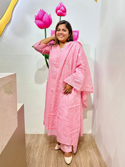 Pink Petal Kota Doria Suit #2837