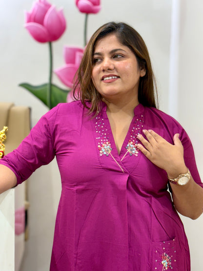Berry Bloom Kurta Set #2821