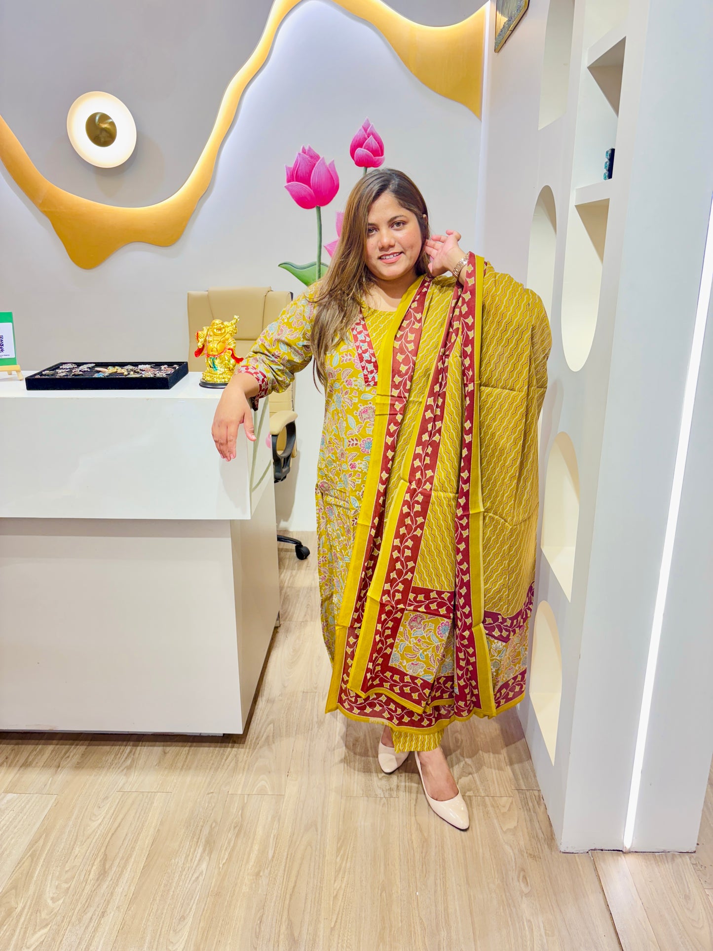 Sunshine Mustard Cotton Dress #2657