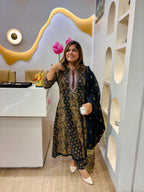 Black Bloom Cotton Anarkali