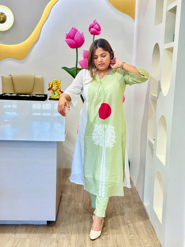 Lotus Aura Green Kurta Set #2768
