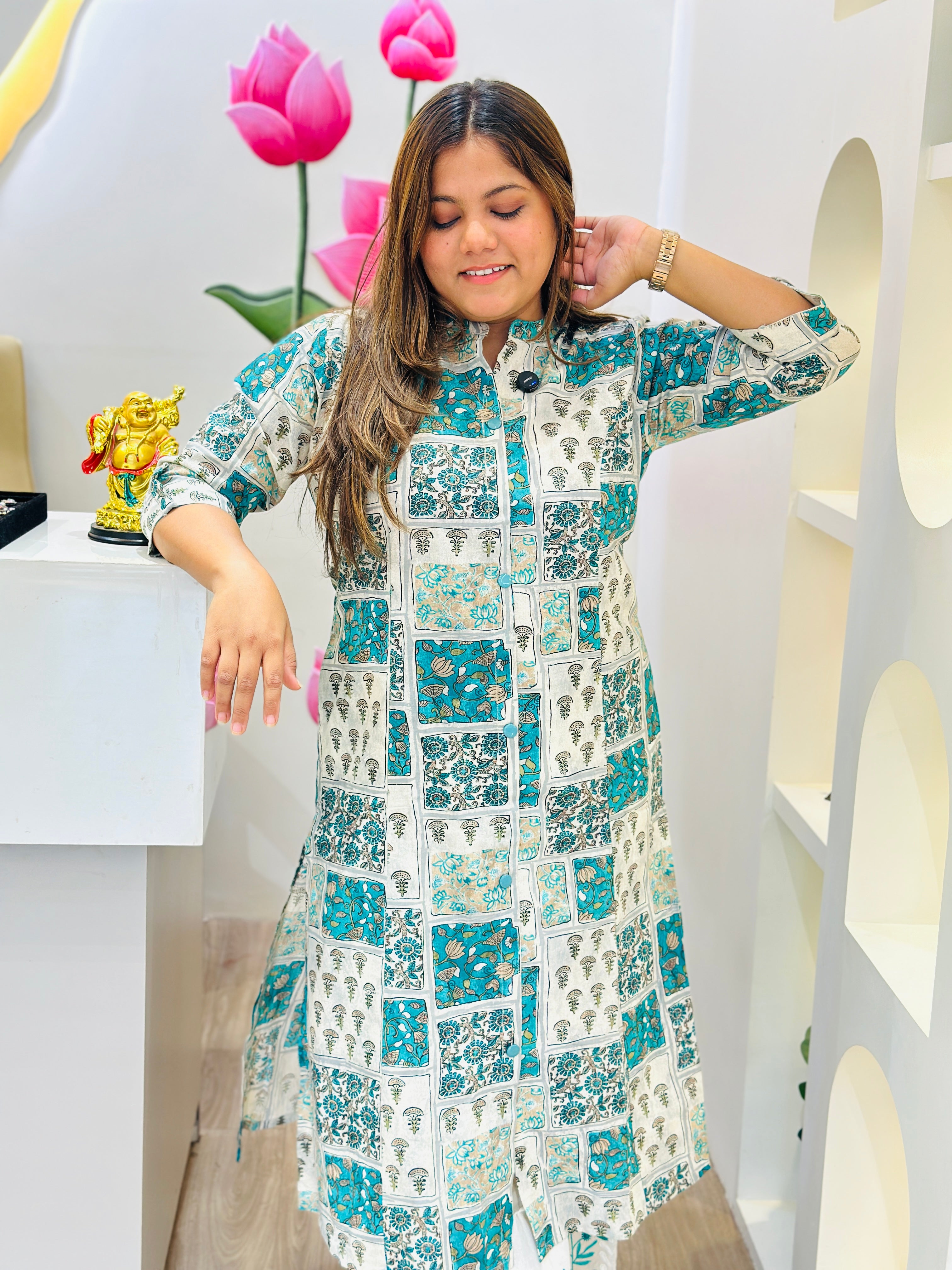 Block print Cotton Kurta Set