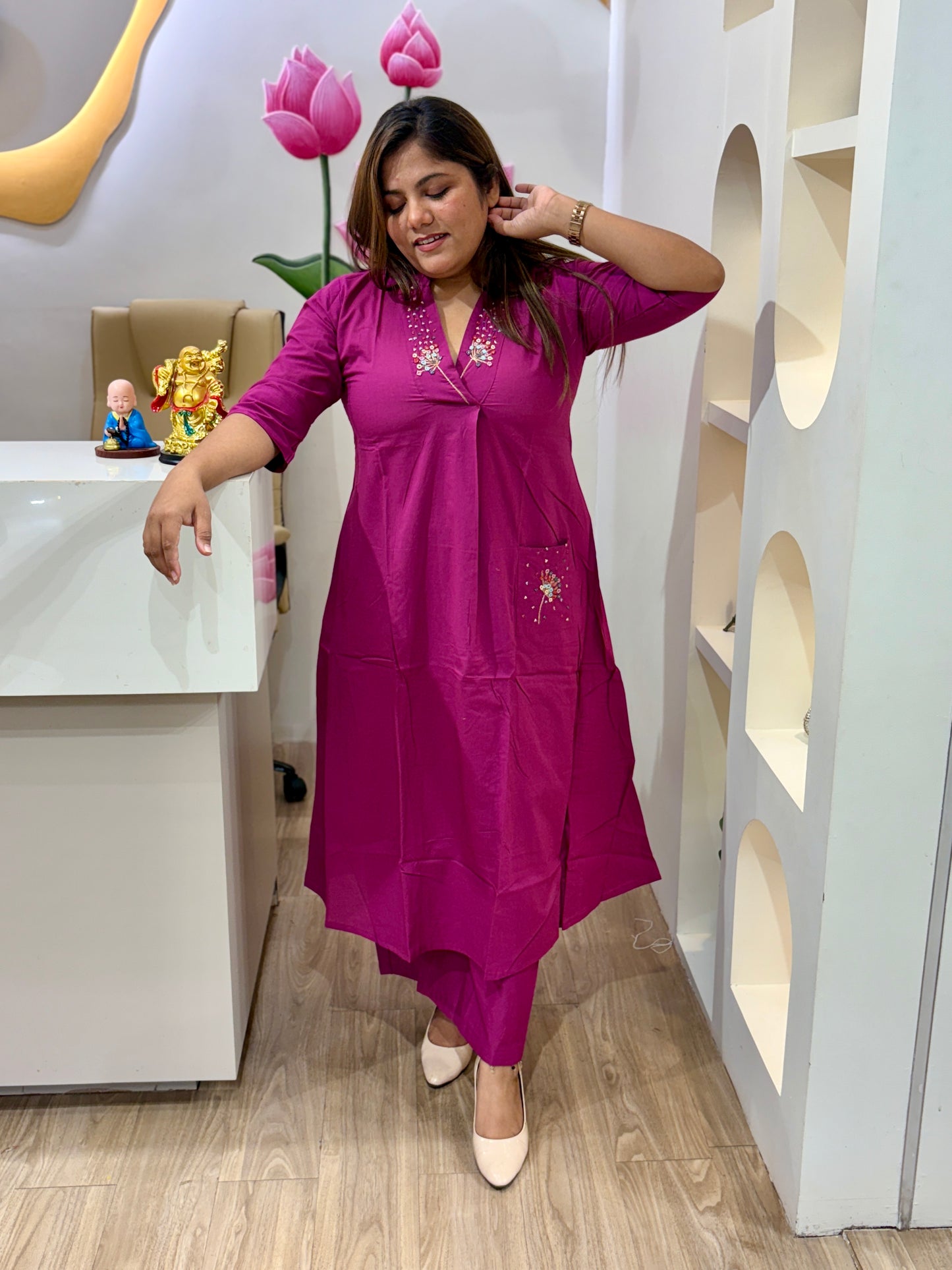 Berry Bloom Kurta Set #2821