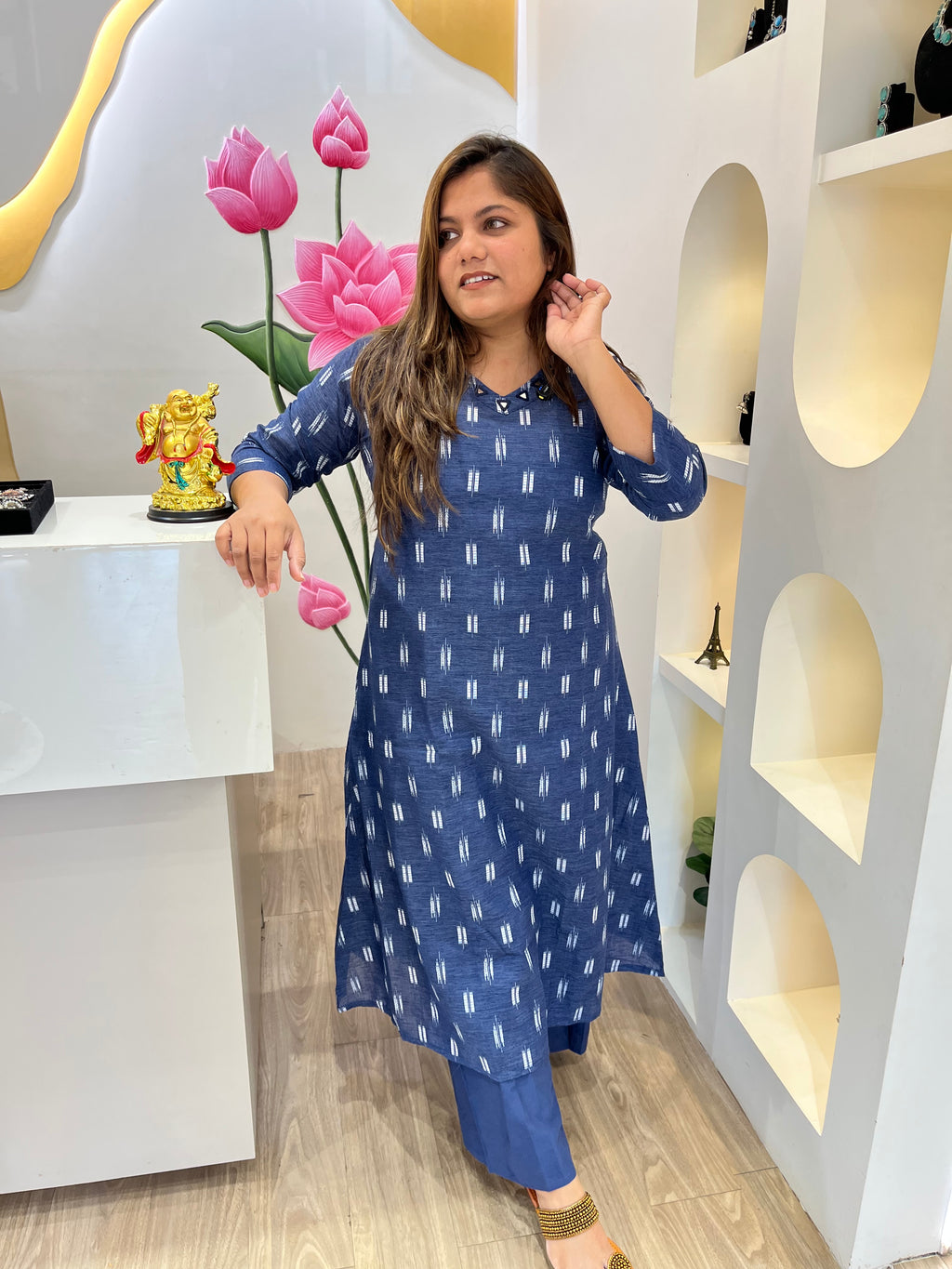 Blue Cotton Kurta Set Everyday Elegance