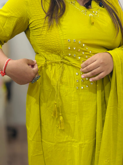 Haldi Glow Cotton Dress #2814