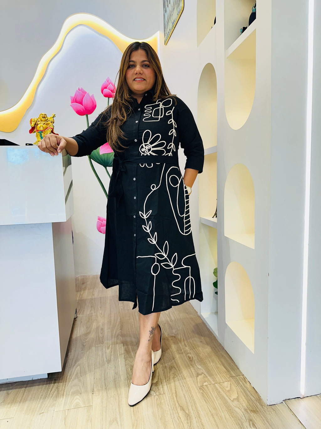 Classy Black cotton frock