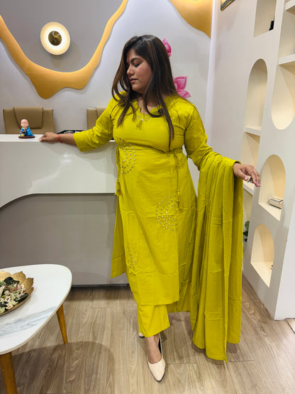 Haldi Glow Cotton Dress #2814