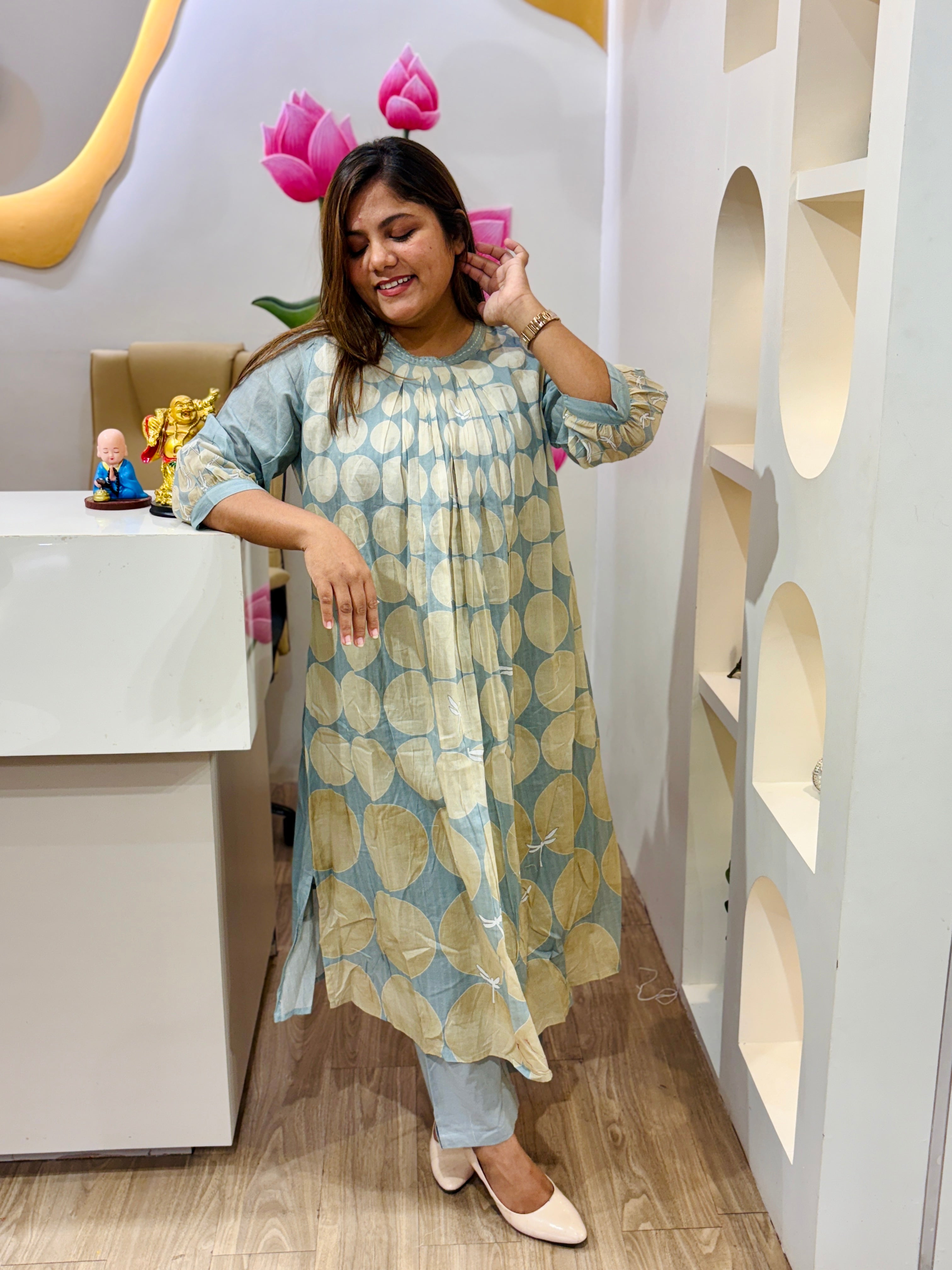 Mint Dots Breeze Kurta Set