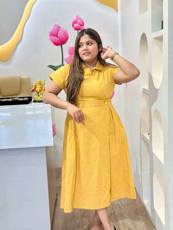 Daisy Yellow Cotton Frock #2774