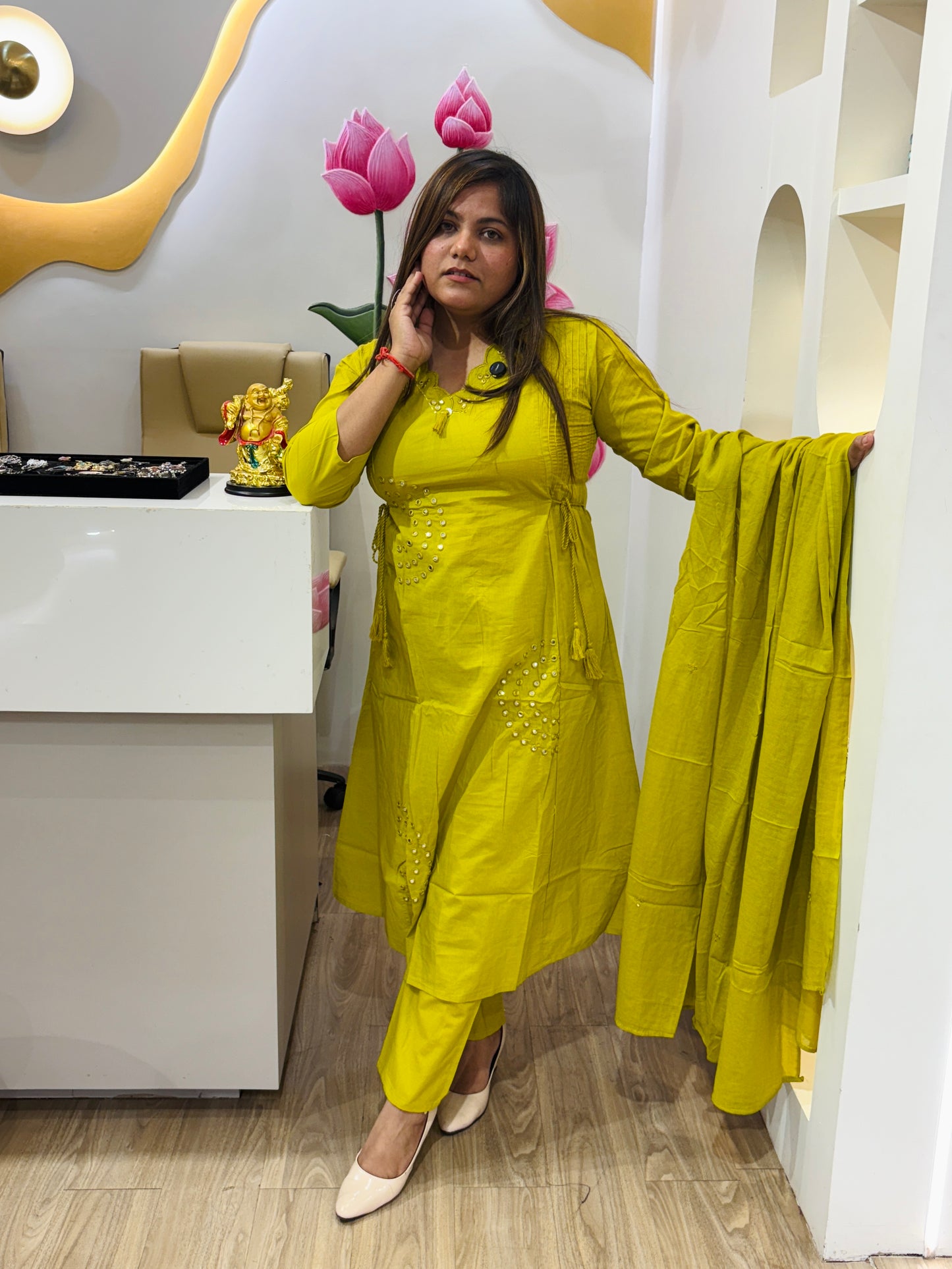 Haldi Glow Cotton Dress #2814