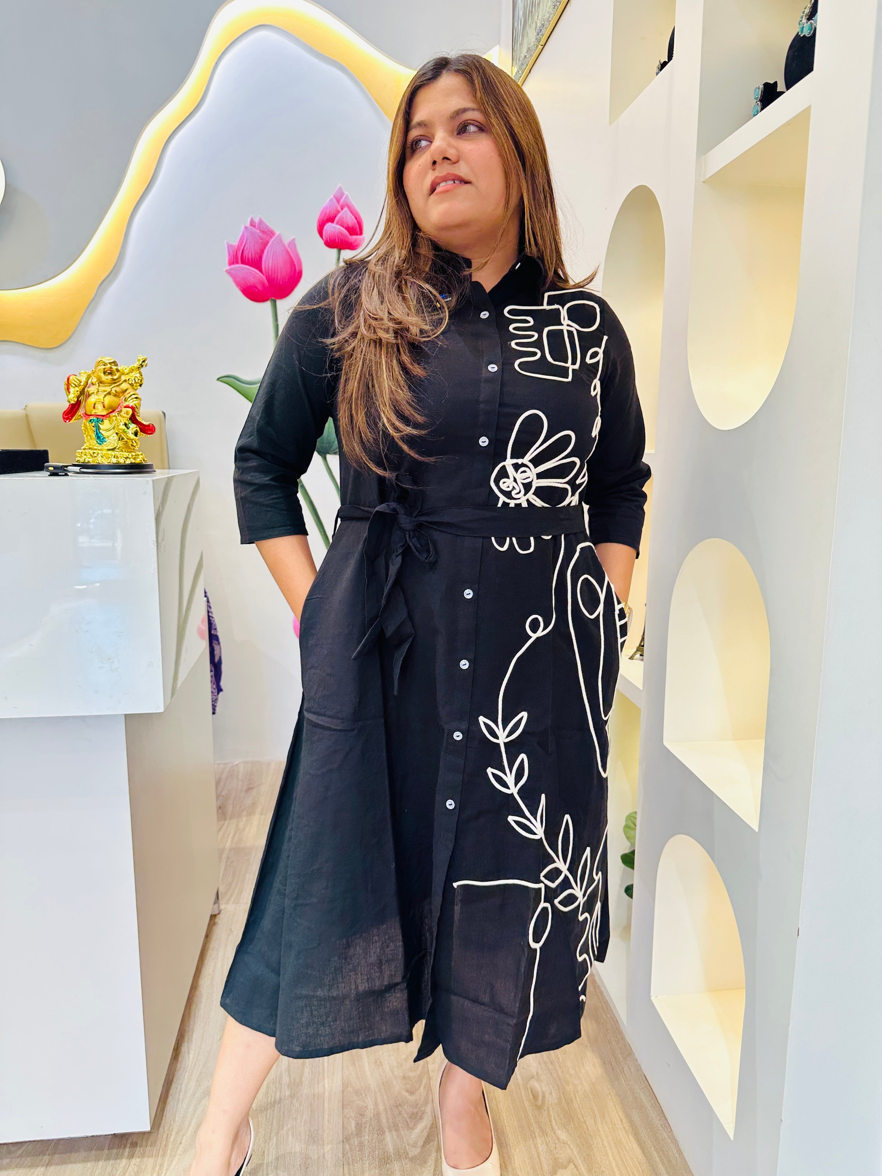 Classy Black cotton frock