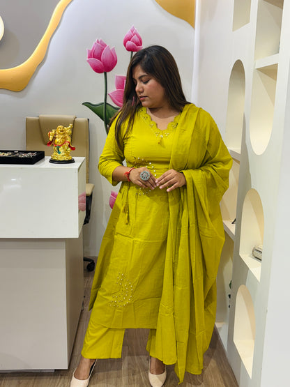 Haldi Glow Cotton Dress #2814