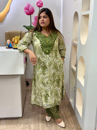Leafy Love Kurta set #2770