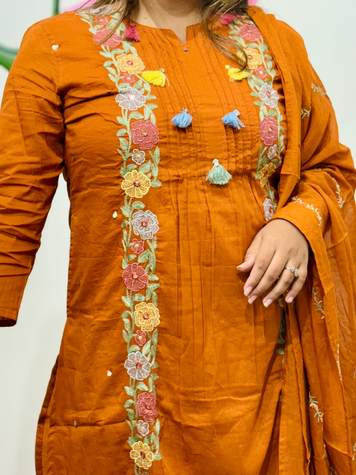 Rust Orange Cotton Dress#2843