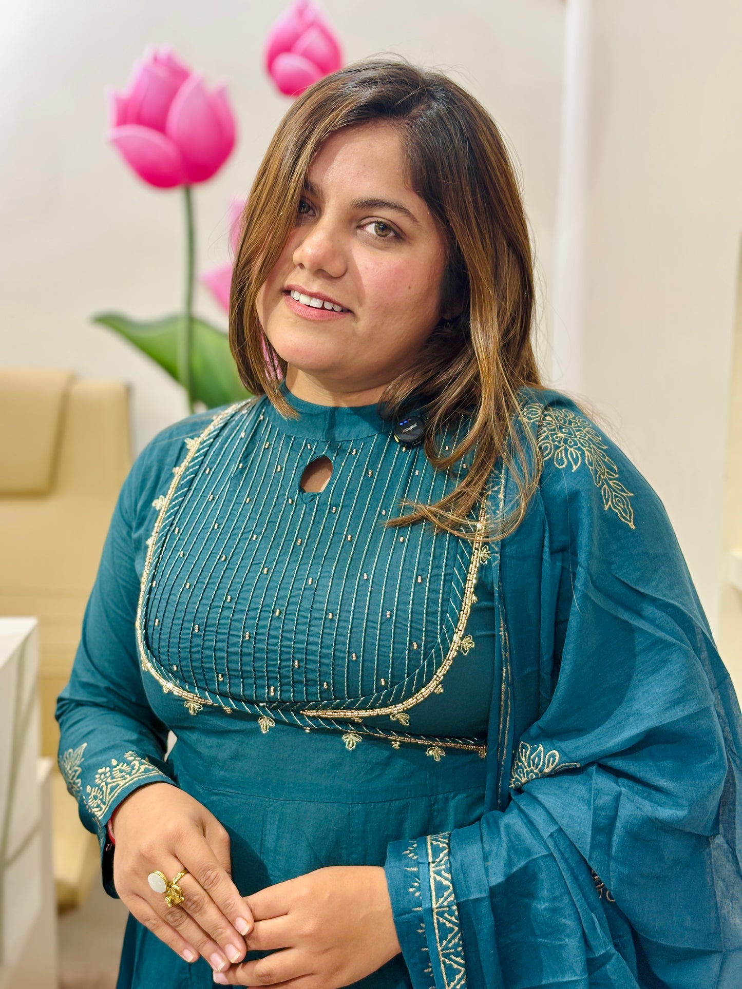 Teal Grace Anarkali Set #2812