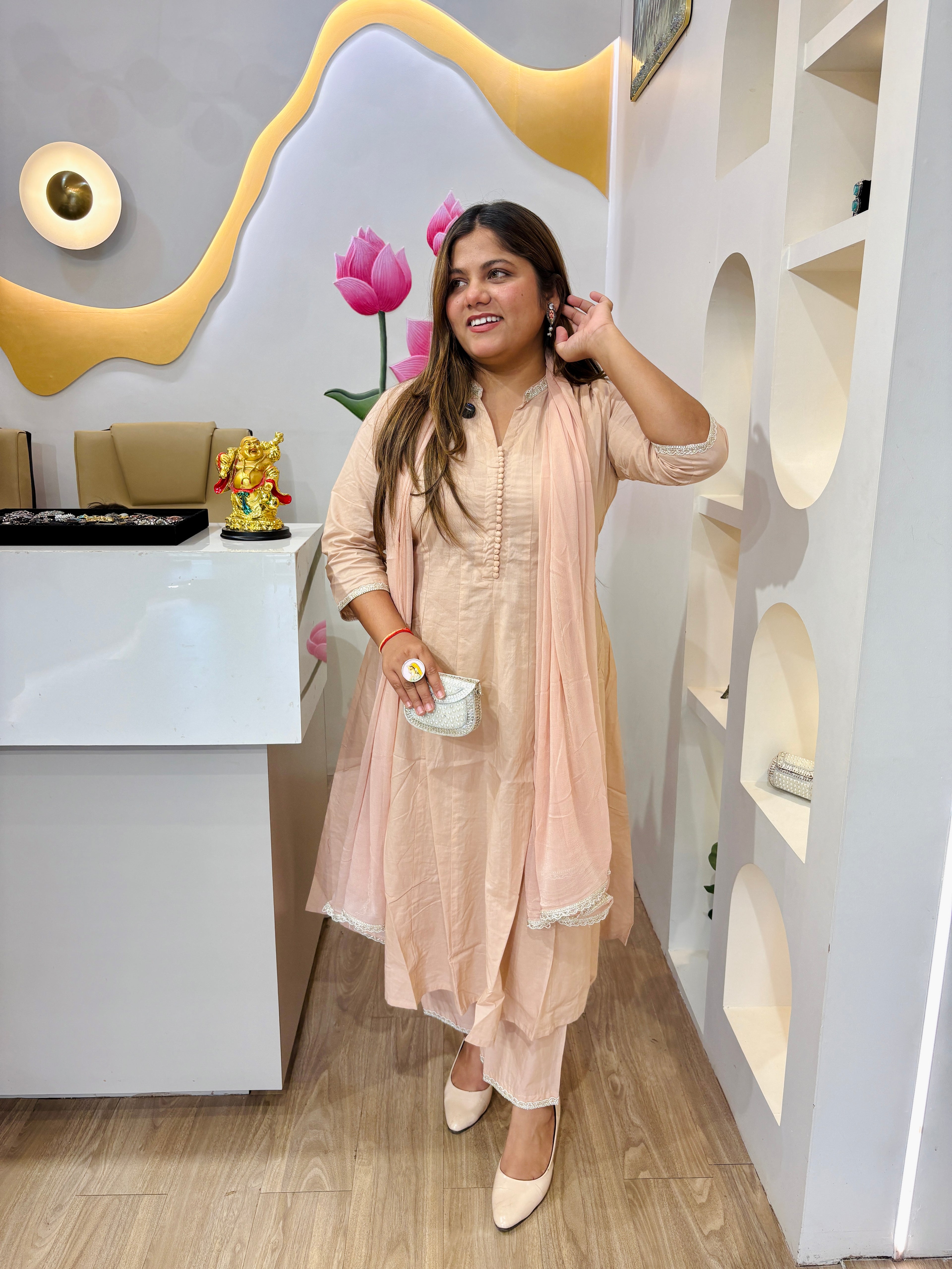 Peach Pestal Anarkali