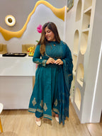 Teal Grace Anarkali Set