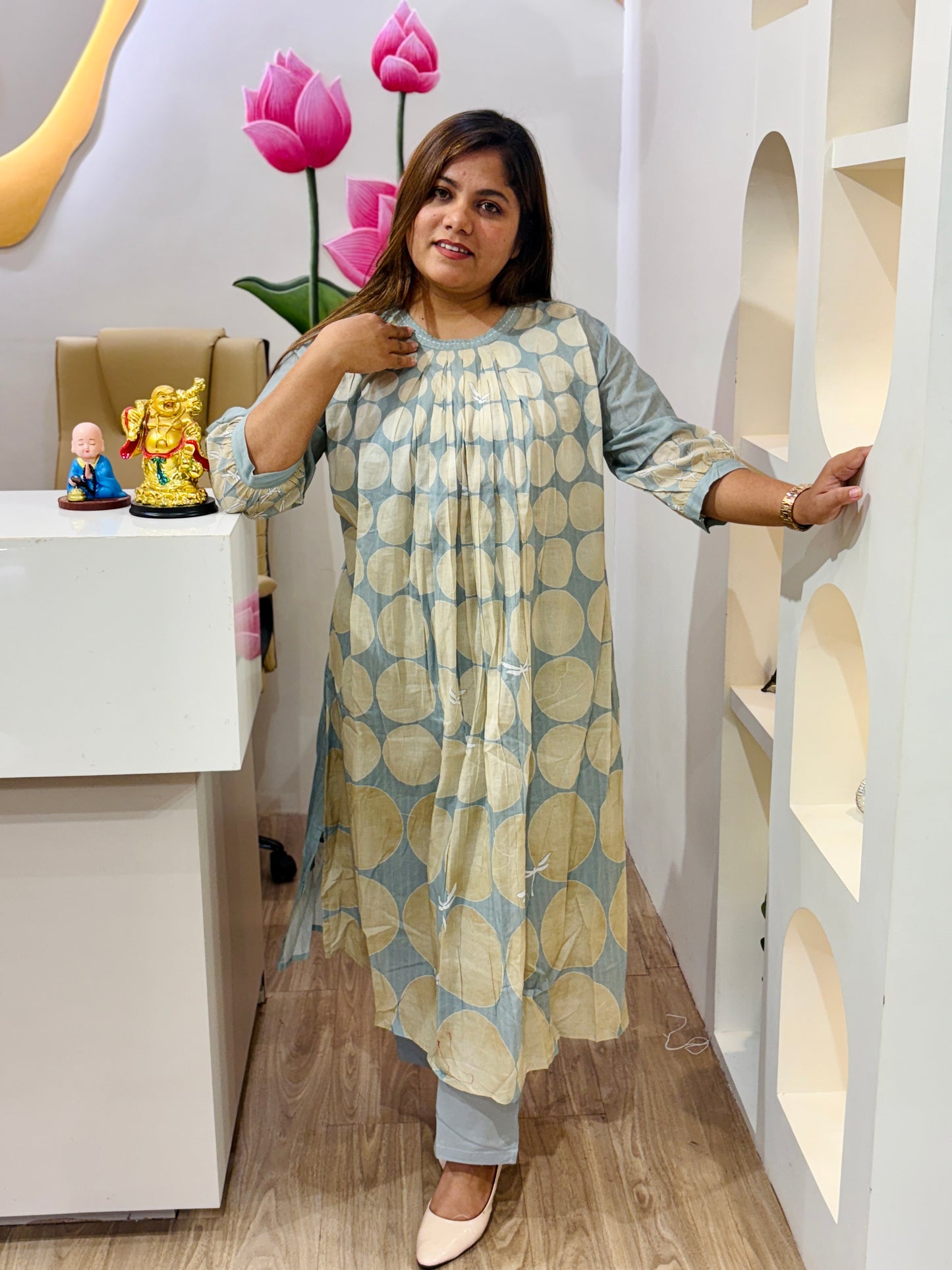 Mint Dots Breeze Kurta Set #2764