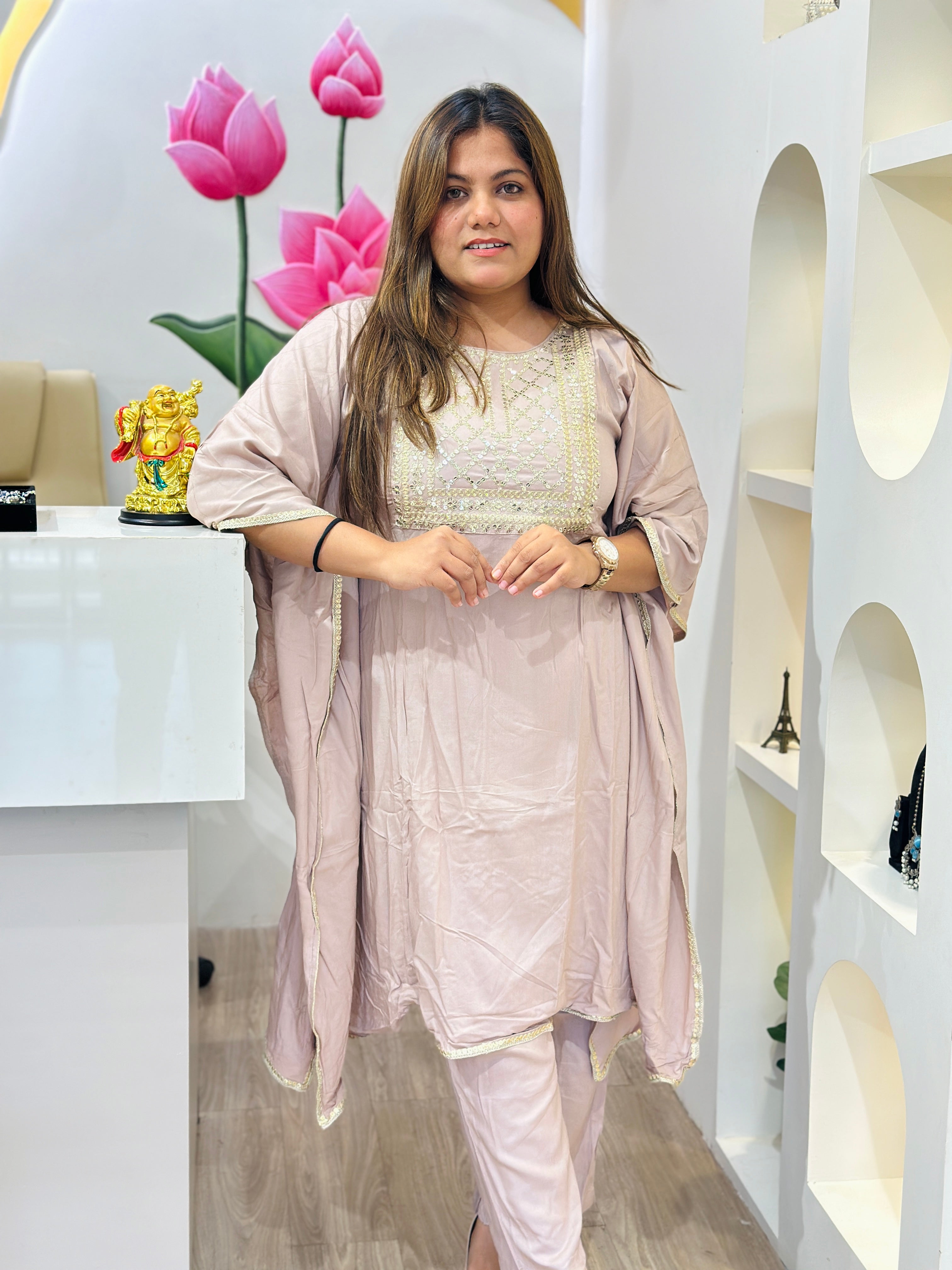 Blush Aura kaftan German rayon