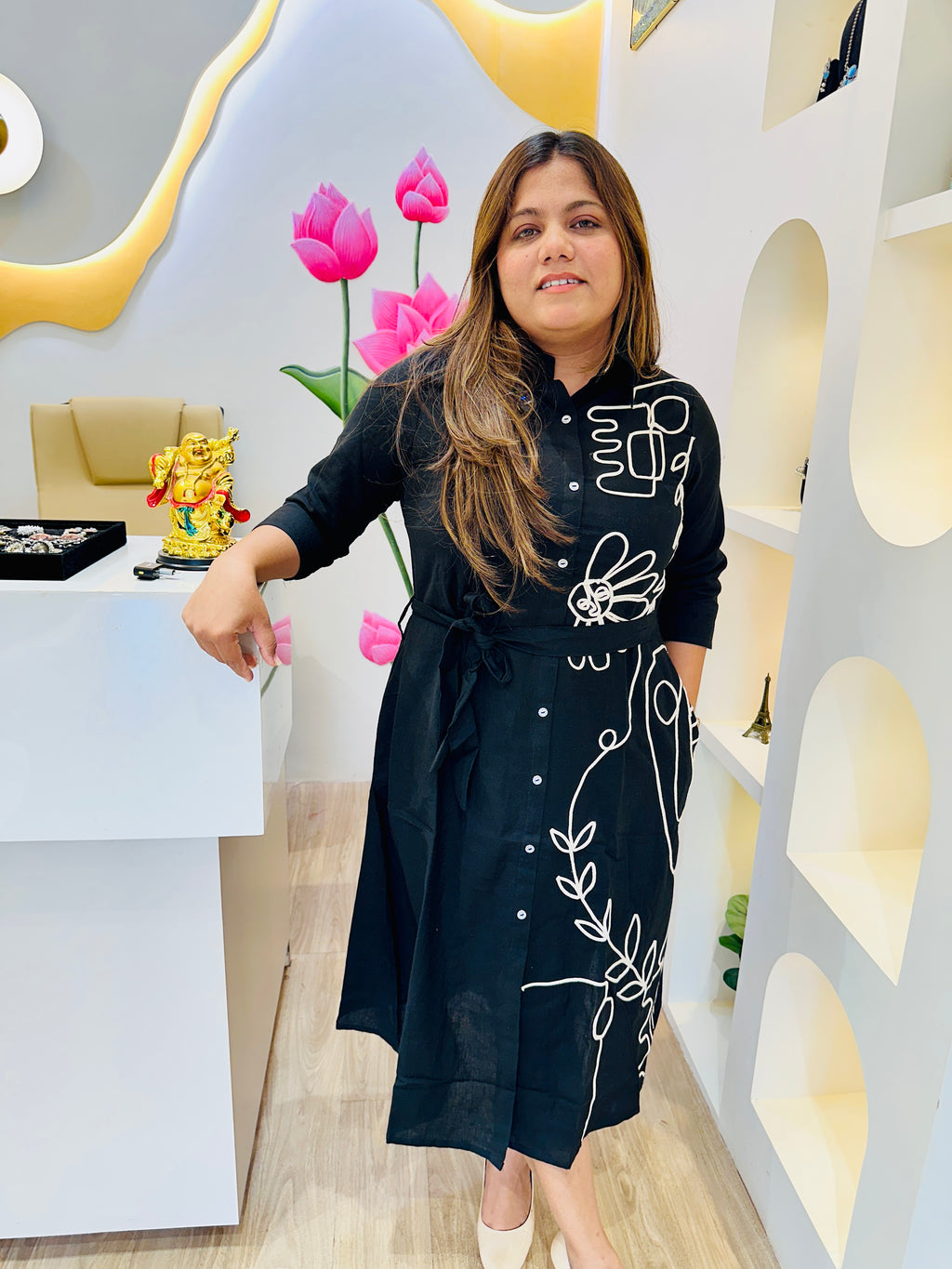 Classy Black cotton frock