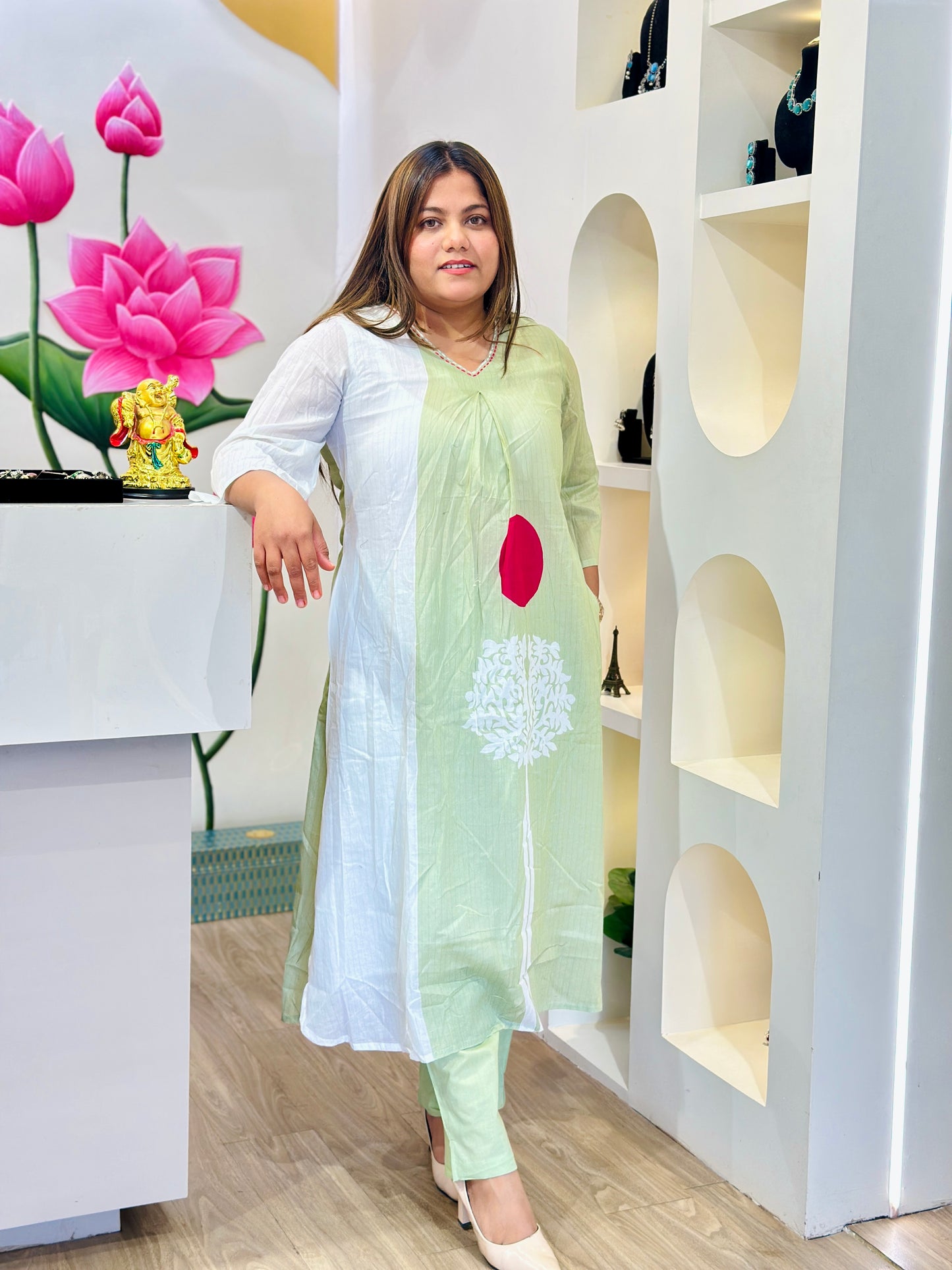 Lotus Aura Green Kurta Set #2768