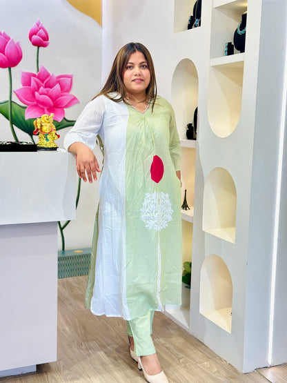Lotus Aura Green Kurta Set #2768