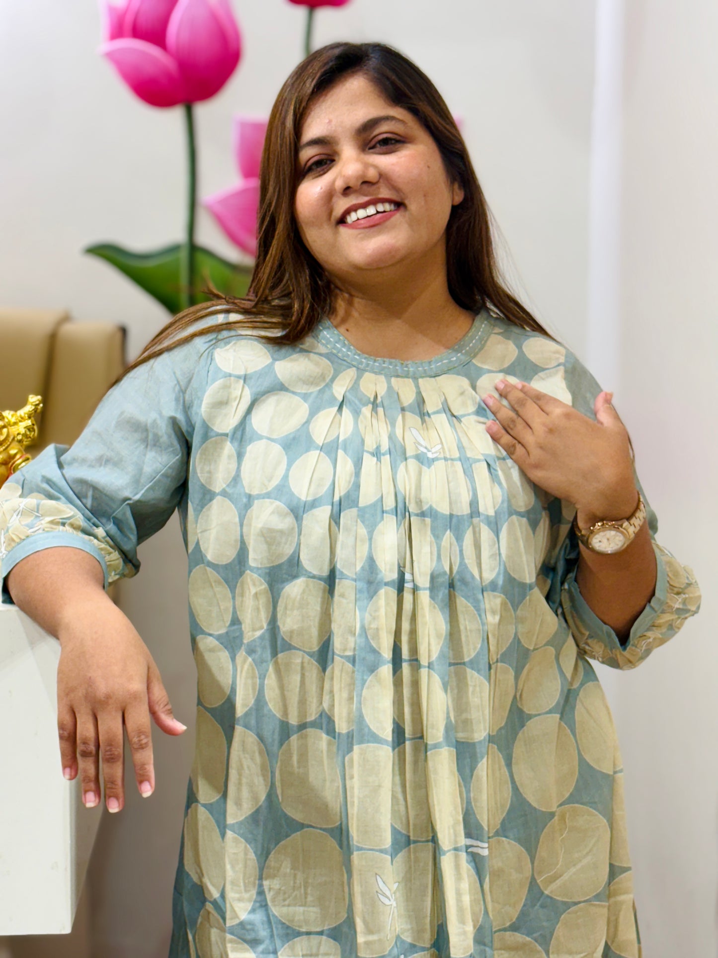Mint Dots Breeze Kurta Set #2764