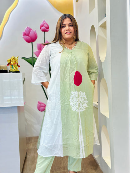 Lotus Aura Green Kurta Set #2768