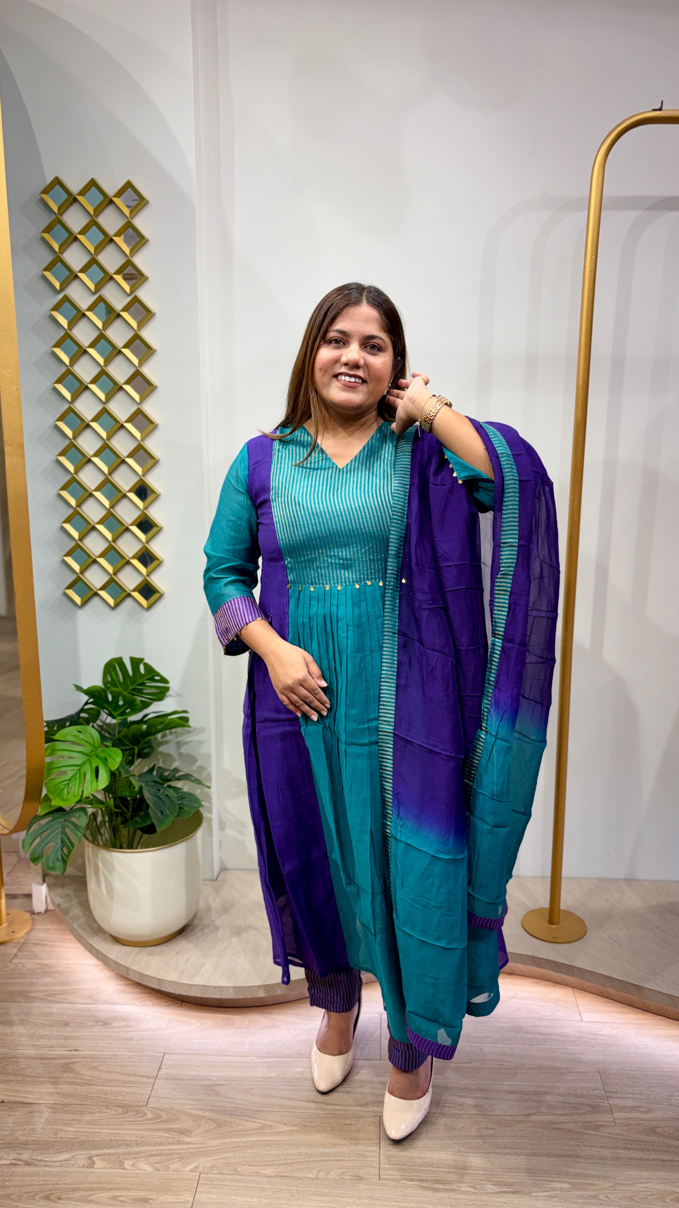 Vihana Premium Mul Chanderi Ensemble