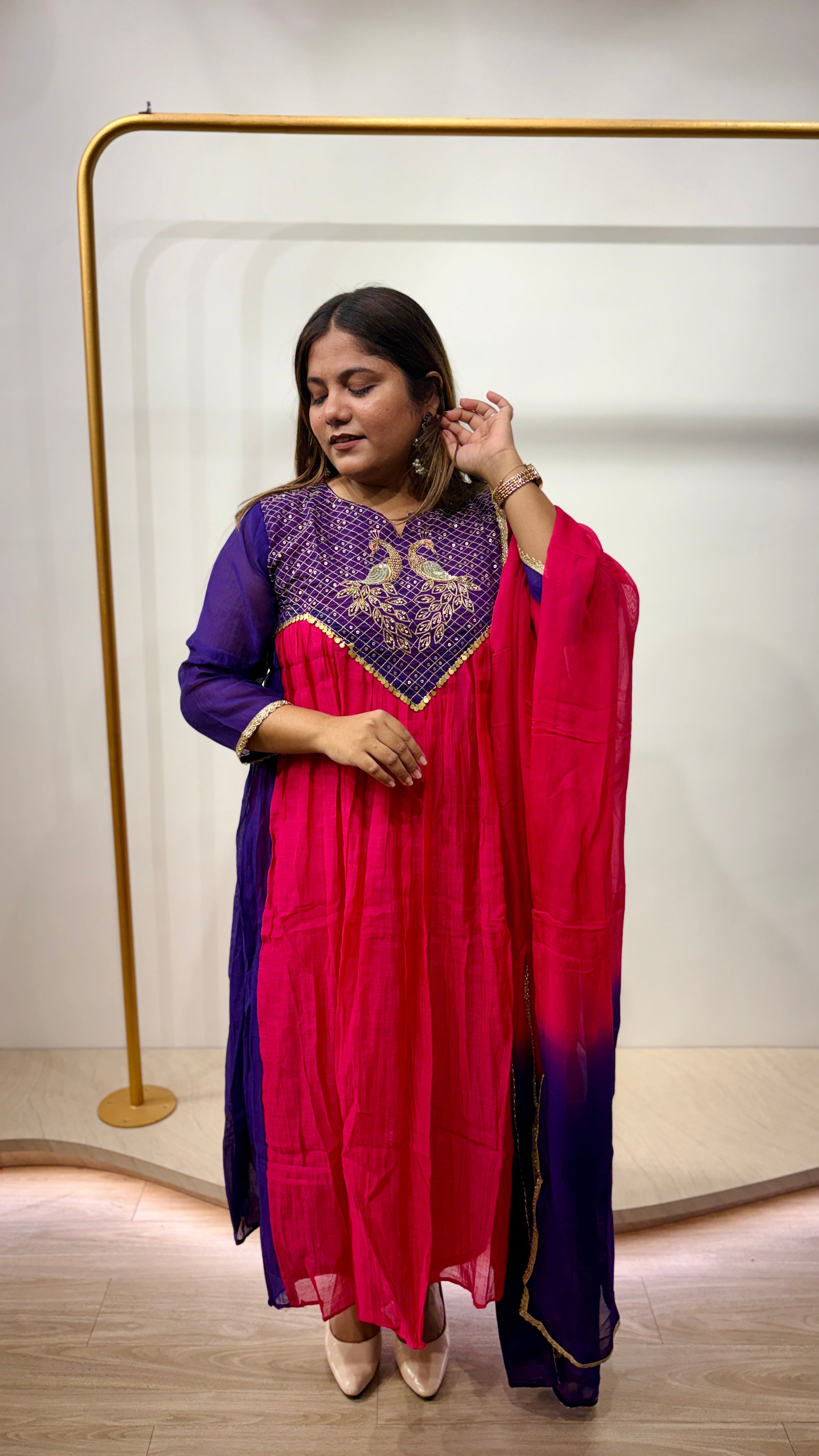 Meher Banarasi Mul Chanderi Suit Set with Dupatta