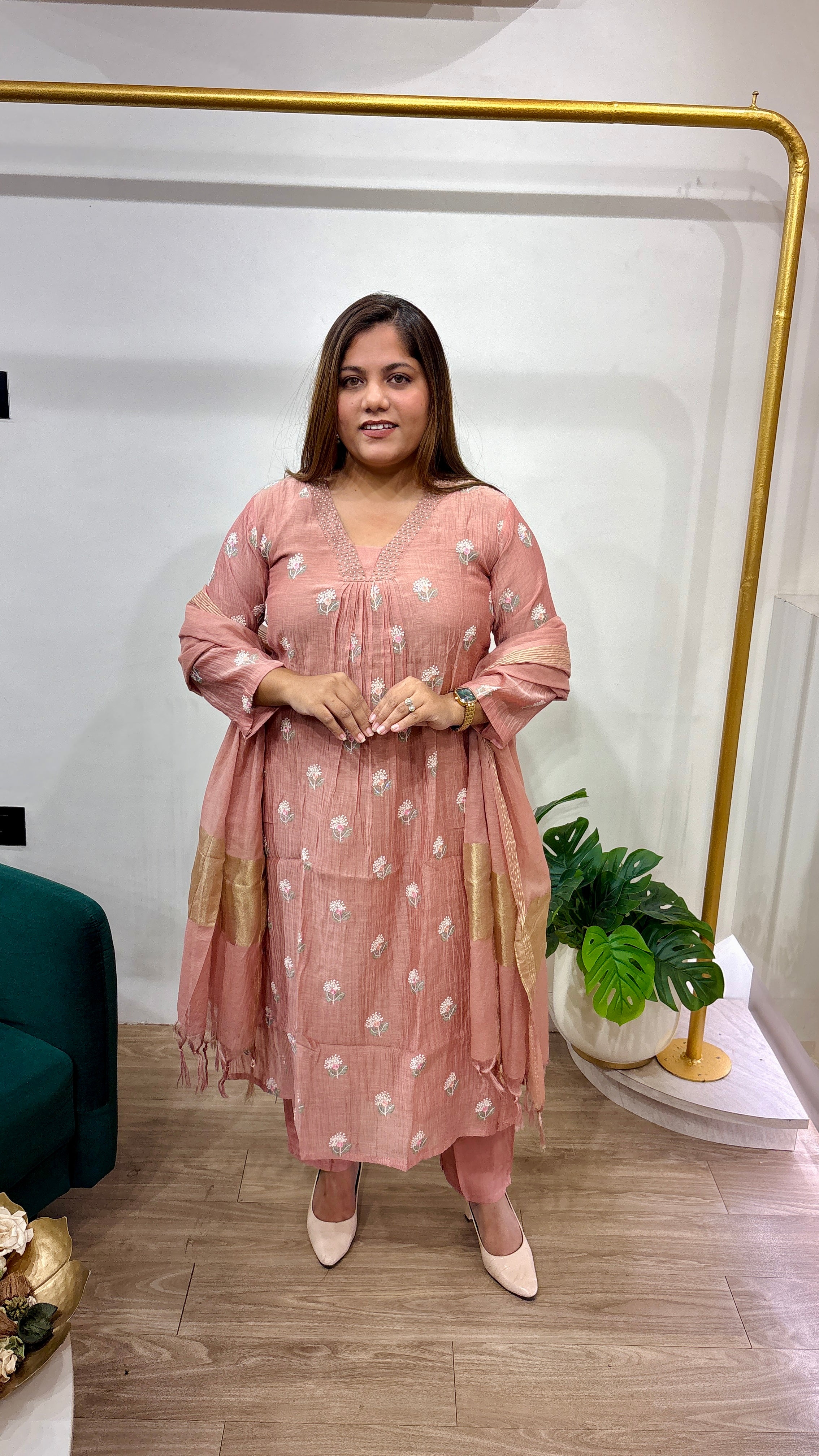 Vareesha Premium Mul Chanderi Ensemble